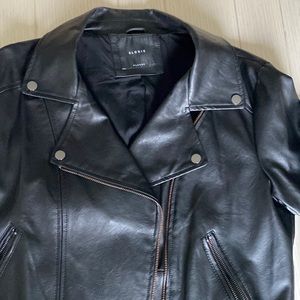 Faux leather moto jacket